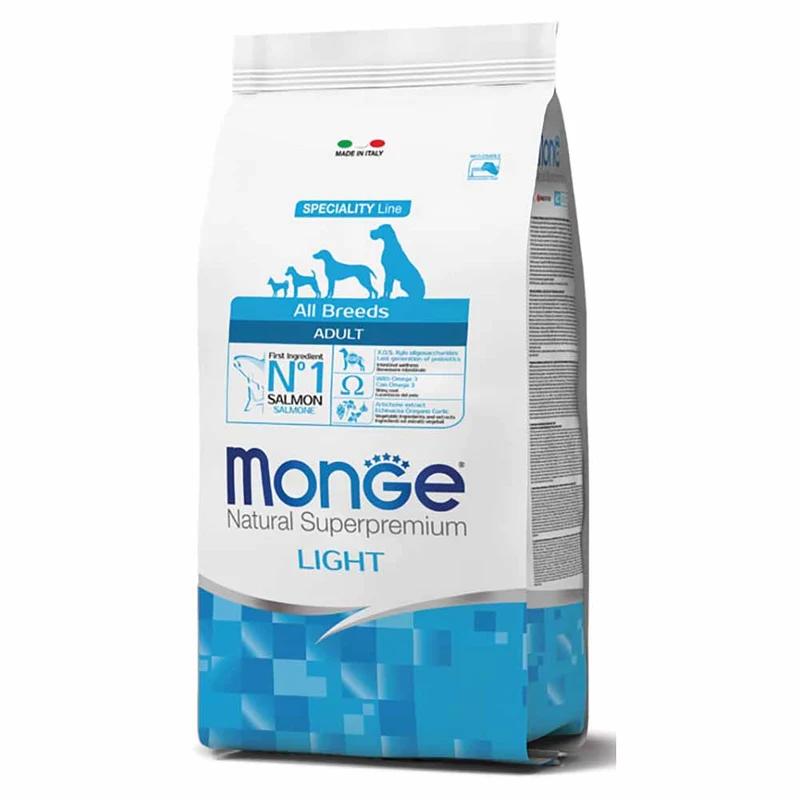 Alimento secco per cani Monge Adult All Breeds Light Salmone Riso 12 KG