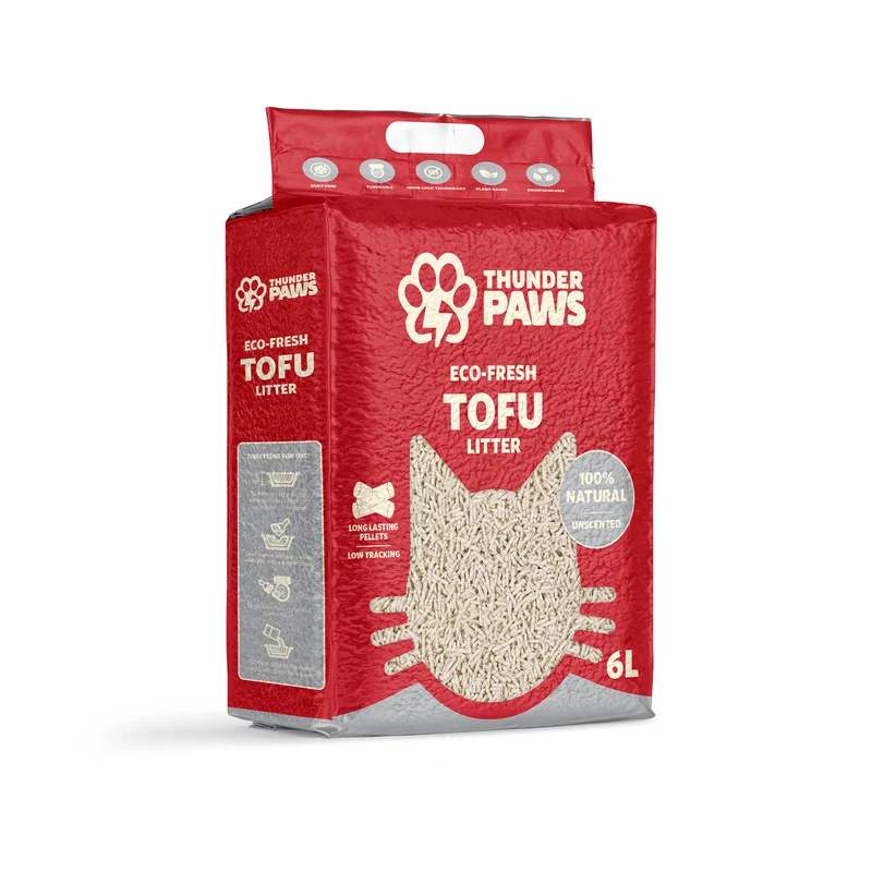 Thunder Paws Eco-Fresh Strip Tofu Unscented Clumping Cat Litter - 2.4KG