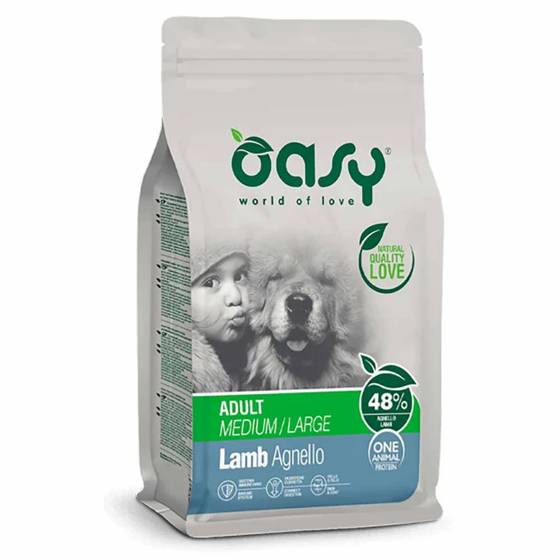 Alimento secco cane Oasy Adult Medium Large agnello 10 kg