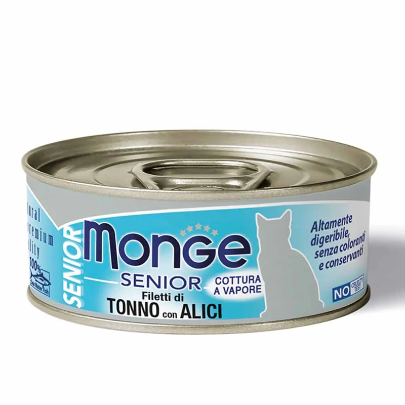 Alimento gatto Monge Jelly Senior tonno con alici 80g