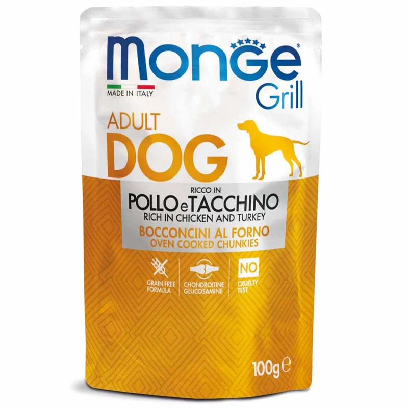 Alimento cane Monge Grill pollo e Tacchino 100g