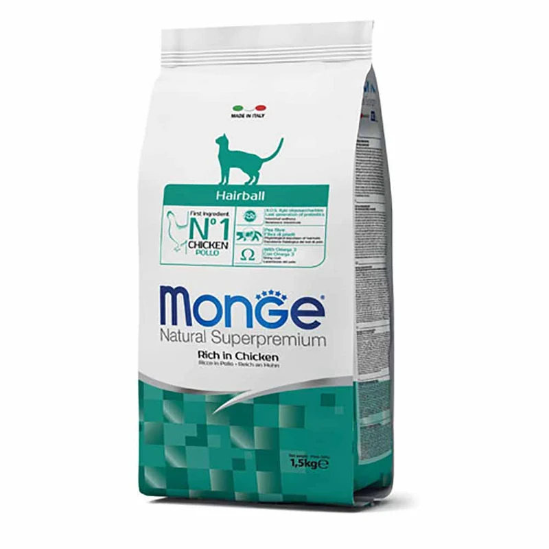 Alimento gatto Monge Natural Hairball Pollo 1,5 kg