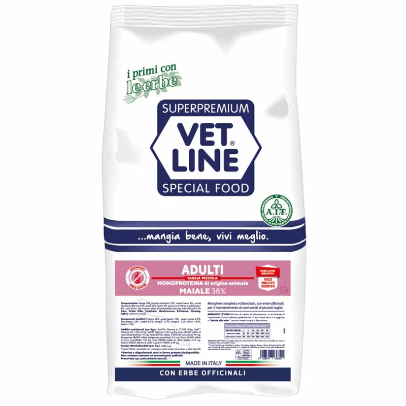Alimento secco cane adulto taglia piccola maiale 3kg Vet Line