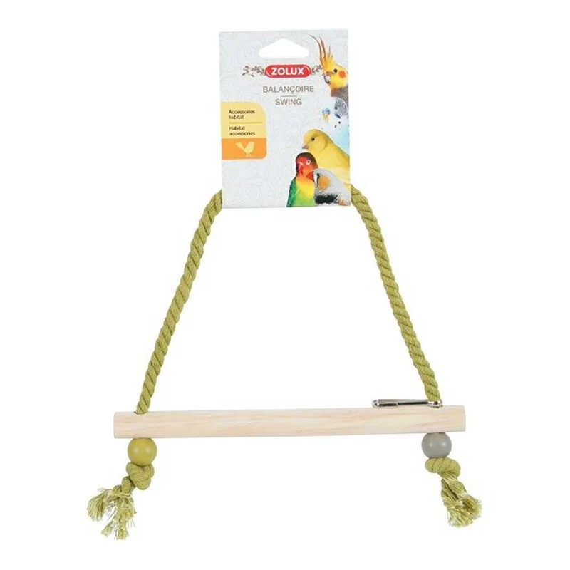 Gioco per uccelli Altalena con Trespolo in corda e legno Zolux 1pezzo