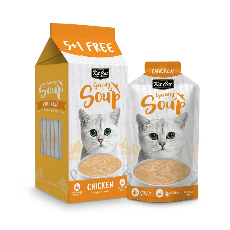 Kit Cat Savoury Soup Chicken Wet Cat Food 6x50G