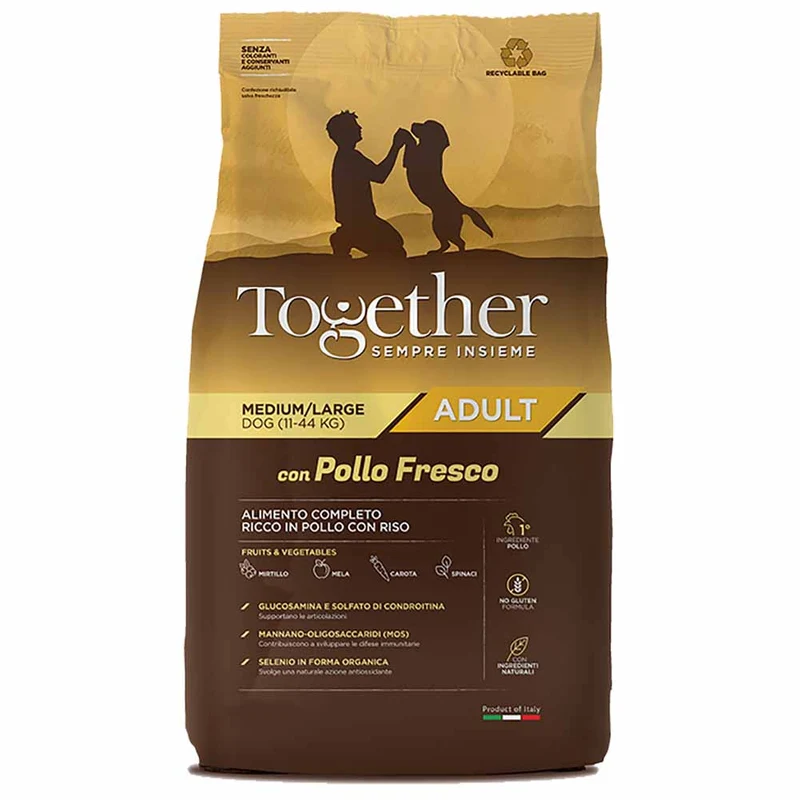 Alimento secco cane Together Adult medium maxi pollo riso 12 kg