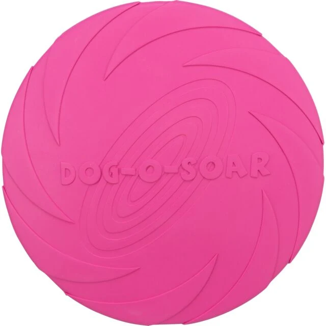 Trixie Natural Rubber Disc Dog Fetch & Catch Toy 24cm Pink