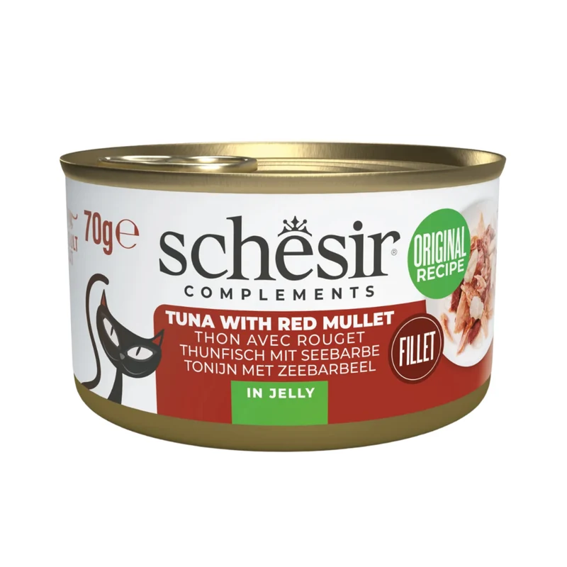 Schesir Complements Tuna With Red Mullet In Jelly Canned Wet Cat Food 70g