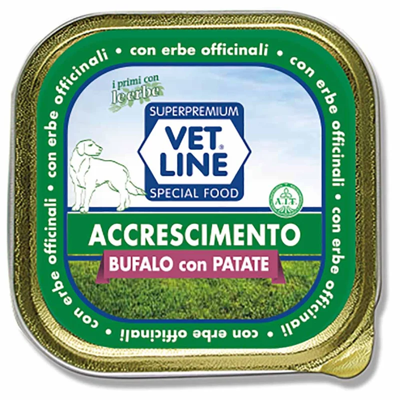 Alimento umido cane accrescimento bufalo con patate 150g Vet Line