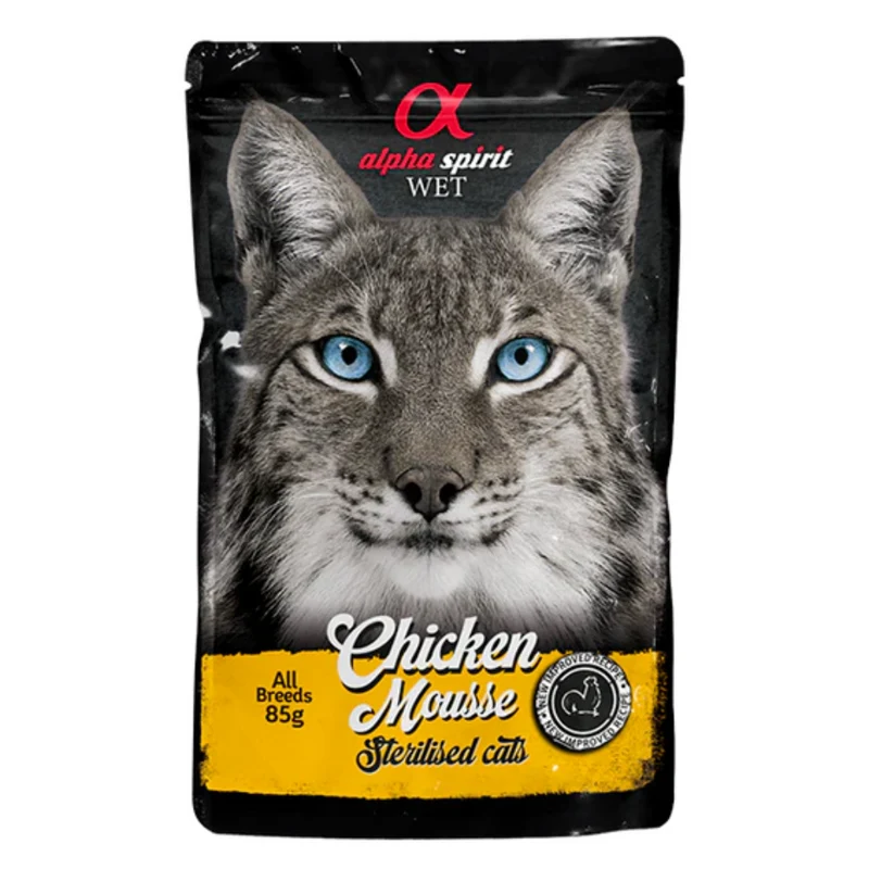 Alpha Spirit Chicken Mousse Sterilised Cat Wet Food 85G