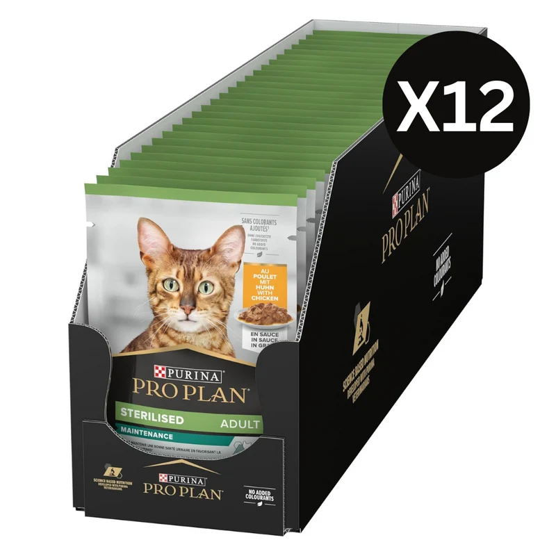 PURINA Pro Plan Nutri Savour Sterilised Chicken Wet Cat Food - Pack of 12