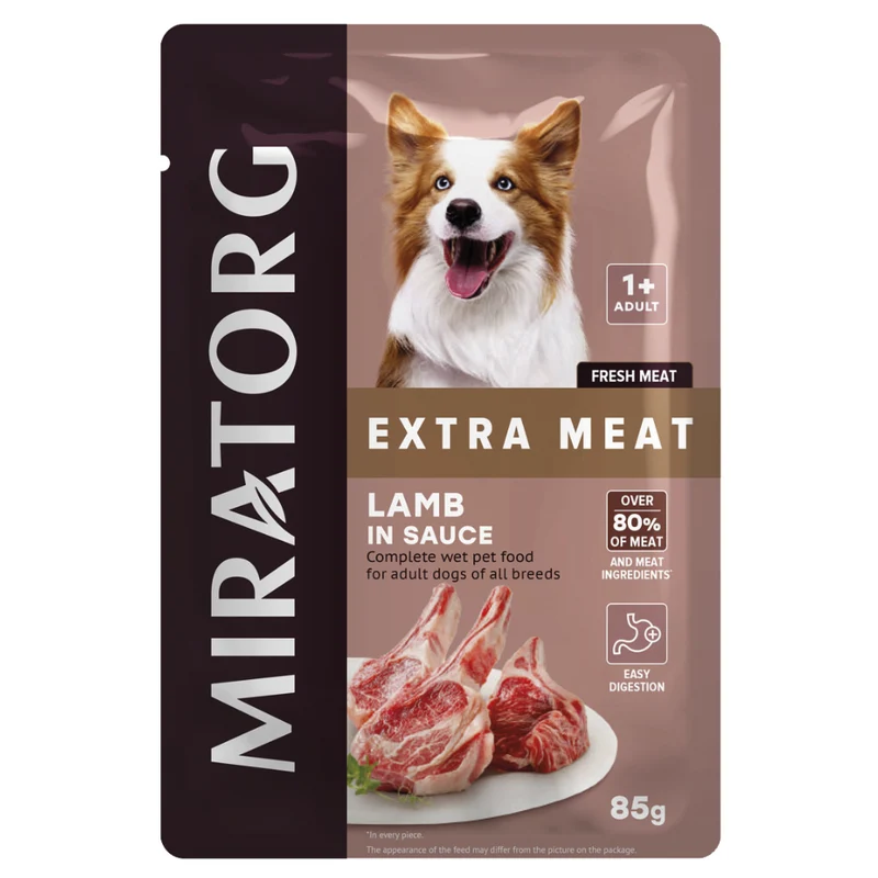 Miratorg Extra Meat With Lamb In Sauce For Adult Dog Wet Food 85g