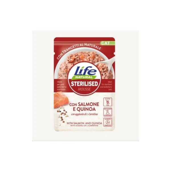 LifeCat Natural Sterilized Salmone e Quinoa - Umido per Gatti - 70 g
