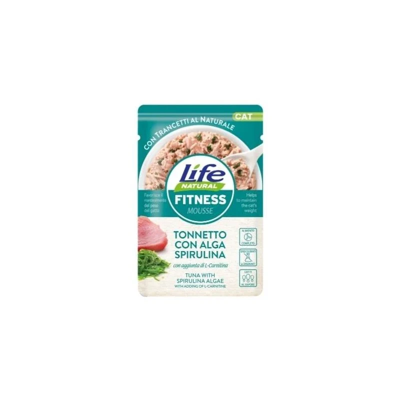 LifeCat Natural Fitness Tonnetto e Alga Spirulina - Umido per Gatti - 70 g