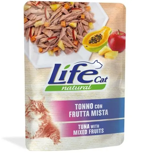 LifeCat Natural Tonno con Frutta Mista - Umido Naturale per Gatti - 70 g