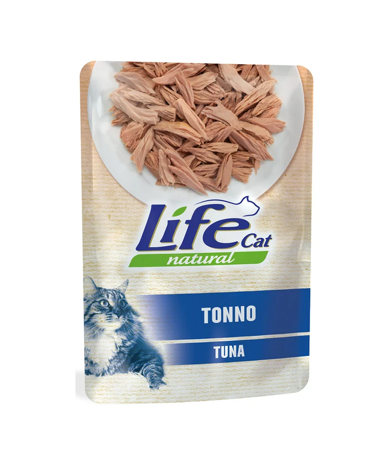 LifeCat Natural Tonno - Alimento Umido per Gatti - Busta 70 g