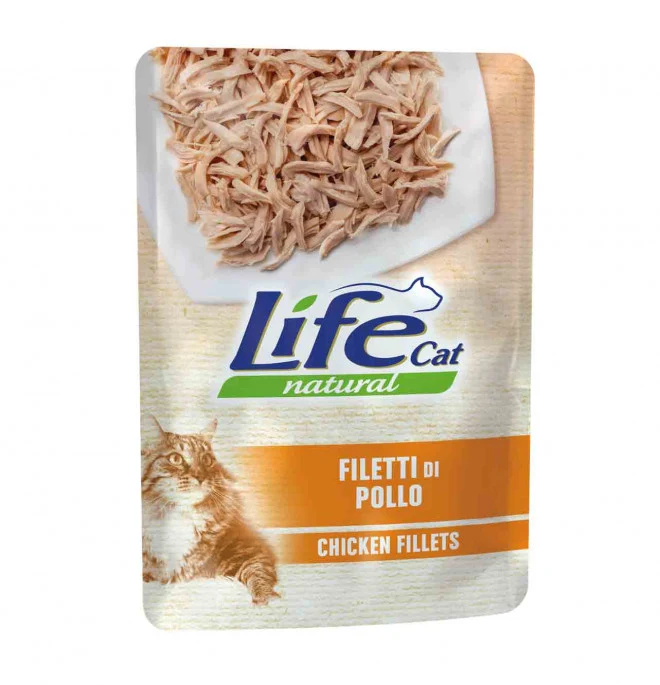 LifeCat Natural Pollo - Alimento Umido per Gatti - Busta 70 g