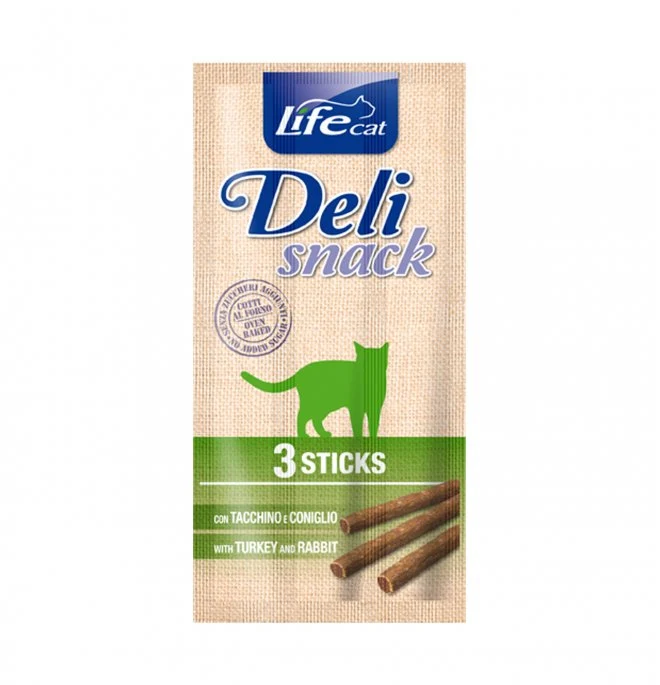 LifeCat Deli Snack Stick Tacchino e Coniglio - Premietto per Gatti