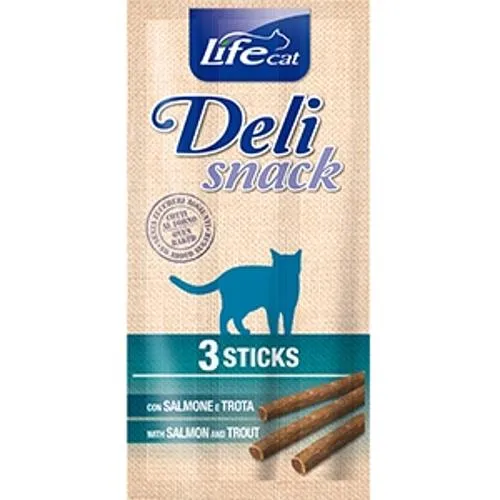 LifeCat Deli Snack Stick Salmone e Trota - Premietto per Gatti
