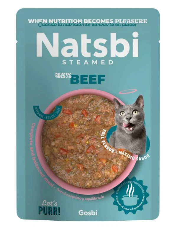 GOSBI GATTO NATSBI STEAMED BUSTA ADULTO MANZO 80 GR