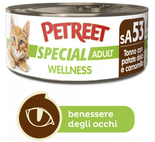 Petreet Wellness Tonno con Patate Dolci e Camomilla - Umido Gatto - 70 g