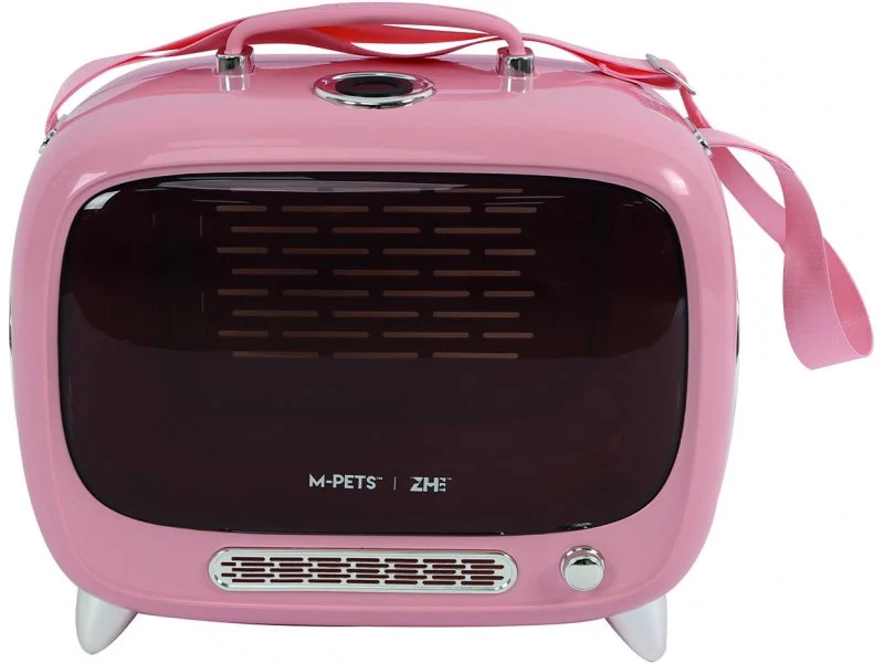 Trasportino Sixties Design TV per Cani Piccoli e Gatti - Rosa