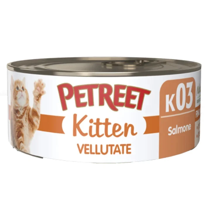 Petreet Vellutate Kitten Salmone - Alimento Umido per Gattini - 60 g