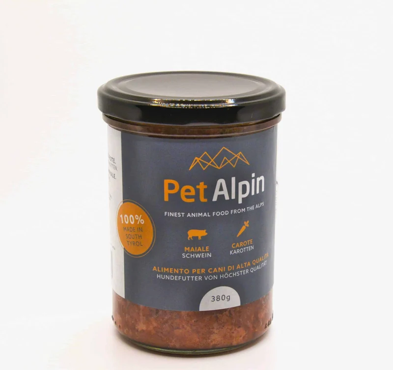 Pet Alpin Ragù di Maiale e Carote - Umido Gourmet per Cani - 380 g