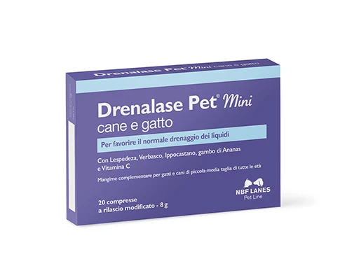 NBF Lanes Drenalase Pet Mini - Integratore Drenante Cani e Gatti - 20 cpr
