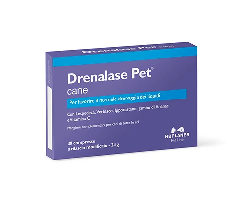 NBF Lanes Drenalase Pet Cane - Integratore Drenante e Anti-edema - 30 cpr