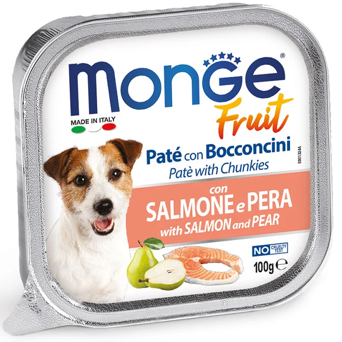 Monge Cane Fruit Vaschetta Adulto Salmone & Pera 100 g