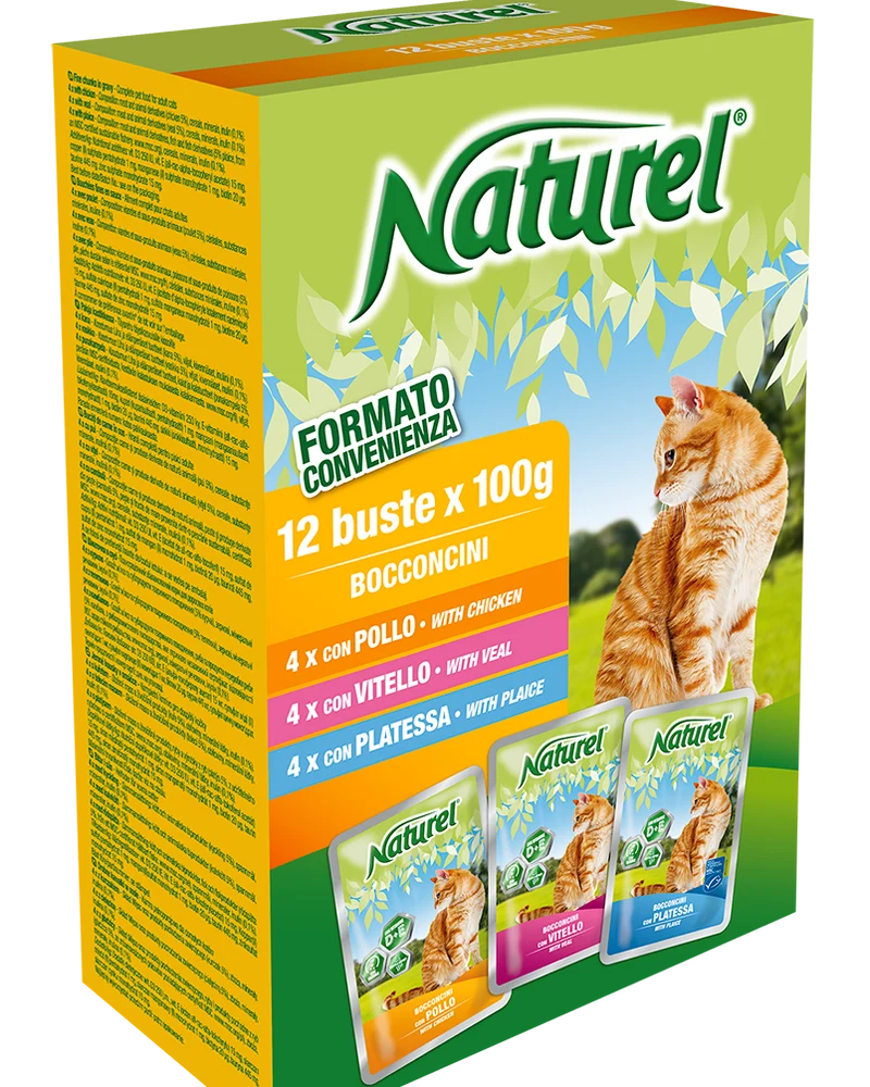 LifeCat Naturel Pollo, Vitello e Platessa - Multipack Gatto - 12x70 g