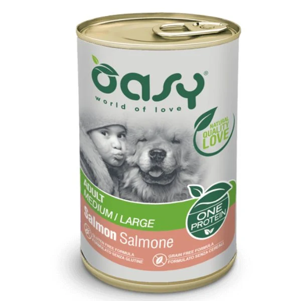 Oasy One Animal Protein Adult Salmone - Umido Monoproteico Cani All Breed - 400g