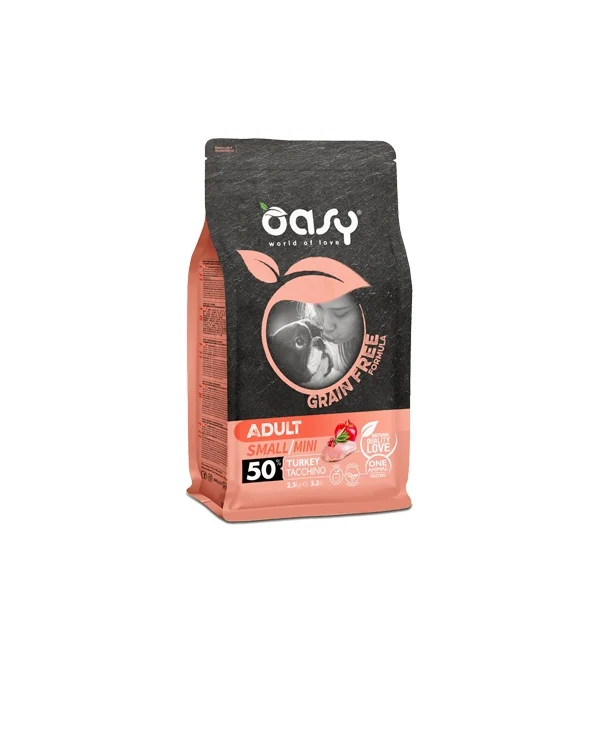 Oasy Grain Free Adult Small/Mini Tacchino - Senza Cereali - 2,5 kg