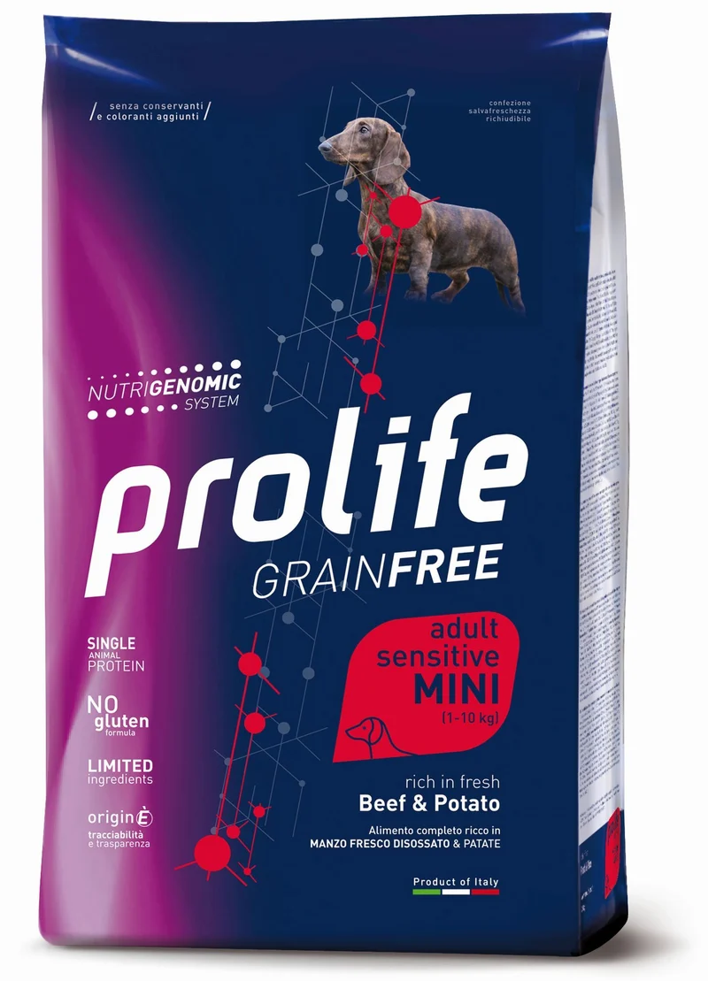 Prolife Cane Grain Free Sensitive Adulto Mini Manzo & Patate 600 g