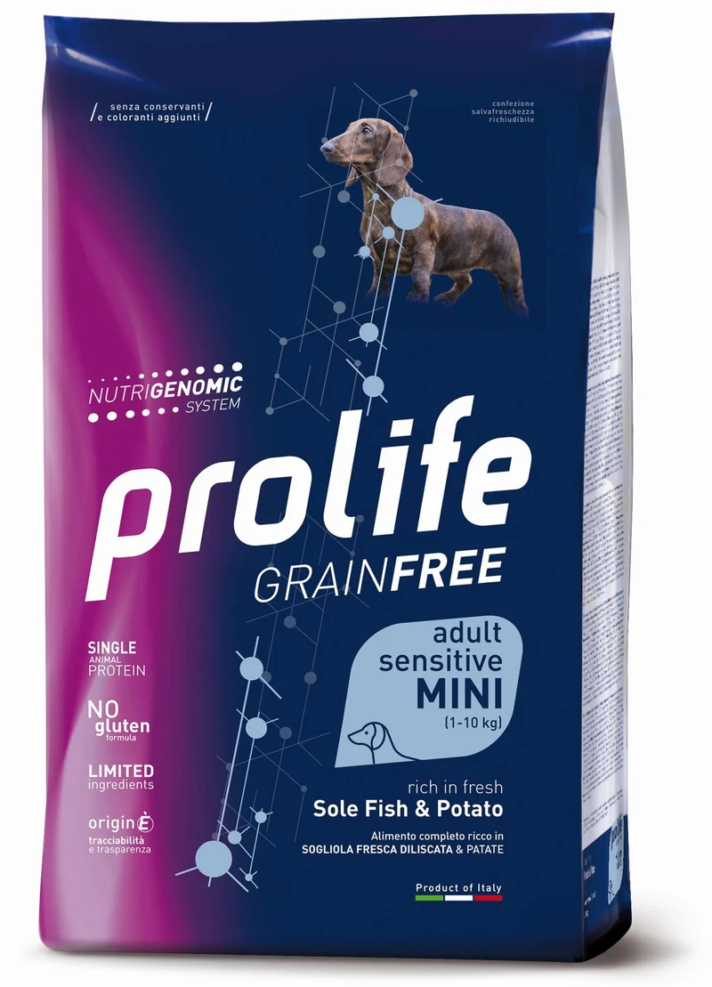 Prolife Cane Grain Free Sensitive Adulto Mini Sogliola & Patate 600 g