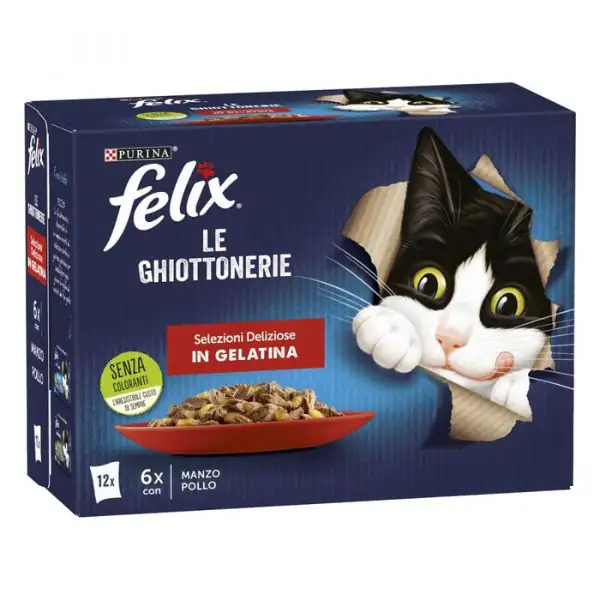 Purina Felix le Ghiottonerie Selezioni Deliziose in Gelatina Multipack 12x85 gr