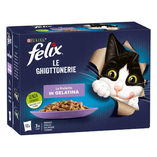 Purina Felix le Ghiottonerie Le Preferite in Gelatina Multipack 12x85 gr