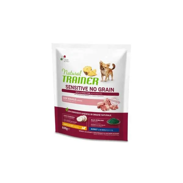 Natural Trainer Sensitive No Grain Adult Mini al Maiale - 800g