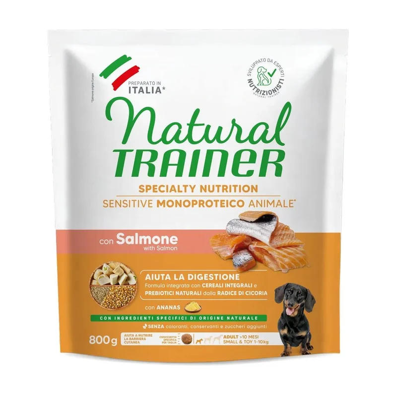 Natural Trainer Sensitive No Gluten Adult Mini al Salmone - 800g