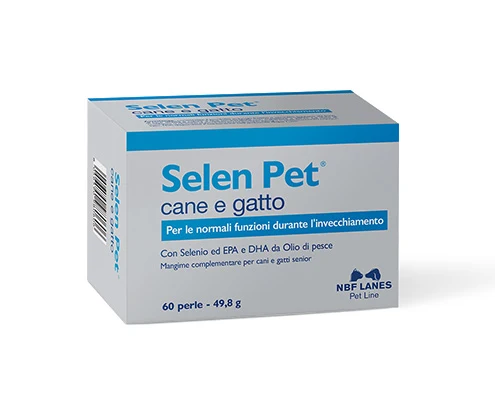 NBF Lanes Selen Pet - Integratore Antiossidante per Cani e Gatti - 60 perle