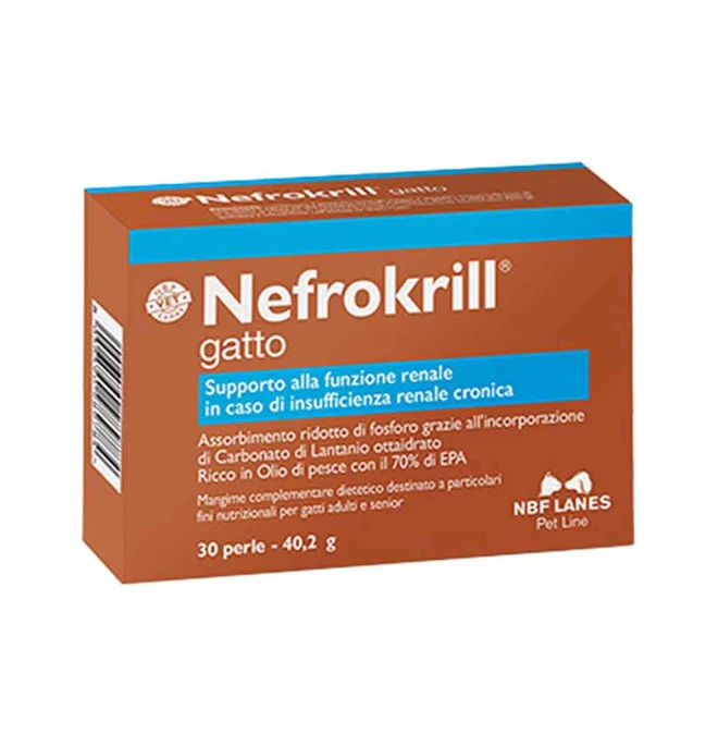 NBF Lanes Nefrokrill Gatto - Supporto Funzione Renale - 30 perle