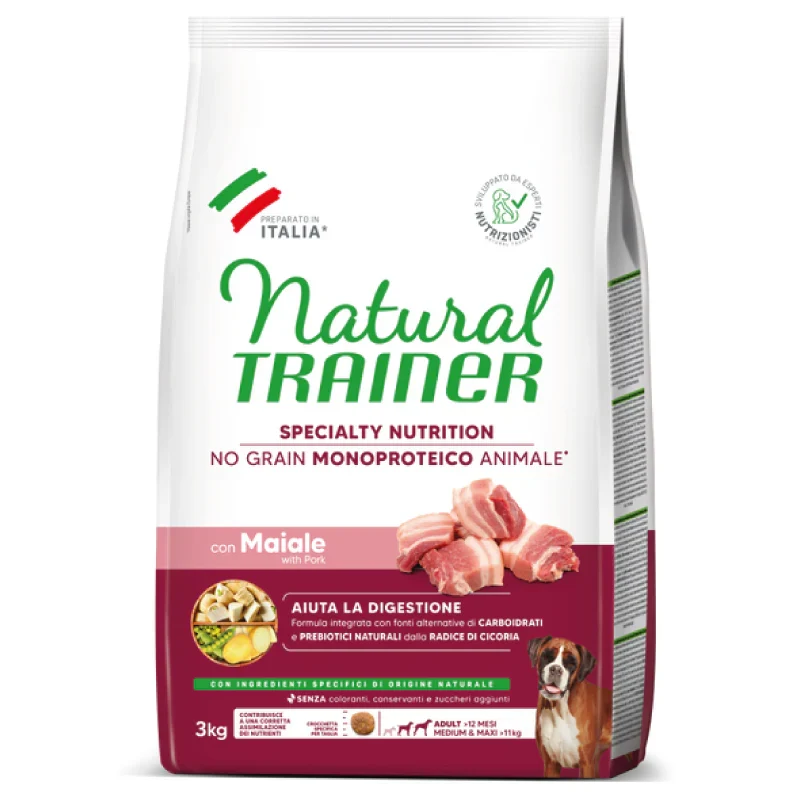 Natural Trainer Sensitive No Grain Adult Medium/Maxi Maiale - 3 kg