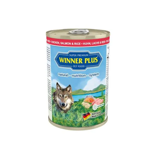 Winner Plus Umido Pollo Salmone e Riso - Alimento Completo Cani - 800 g