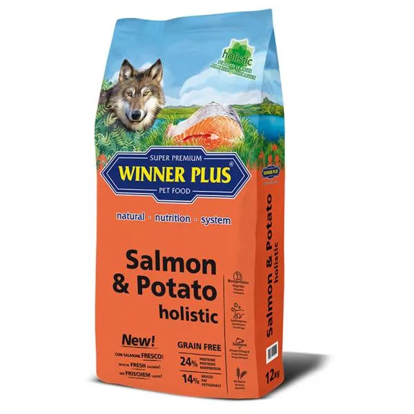 Winner Plus Salmon & Potato Holistic - Crocchette Ipoallergeniche - 2 kg
