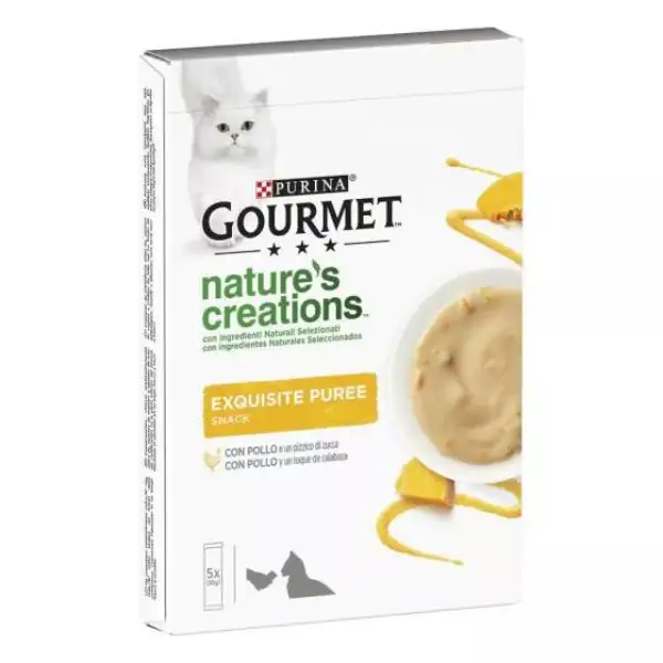 Purina Gourmet Nature's Creations Exquisite Puree snack per gatti 5 x 10 g