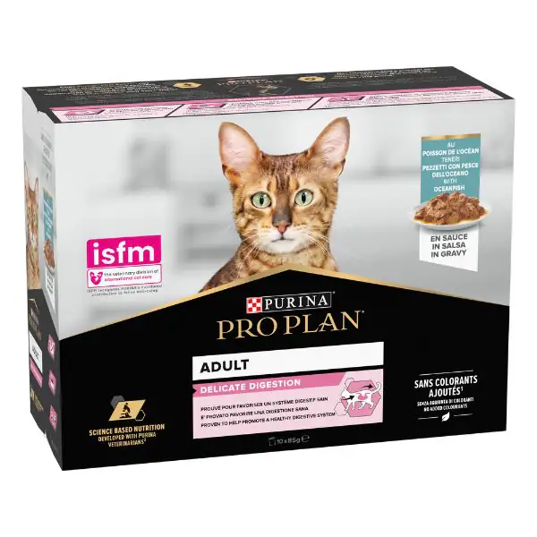Purina Pro Plan Cat Adult Delicate Digestion in salsa Multipack 10x85g