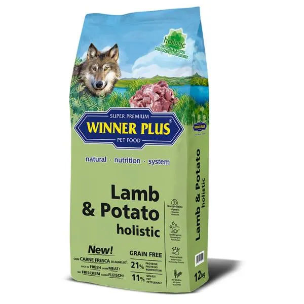Winner Plus Lamb & Potato Holistic - Crocchette Senza Cereali - 12 kg