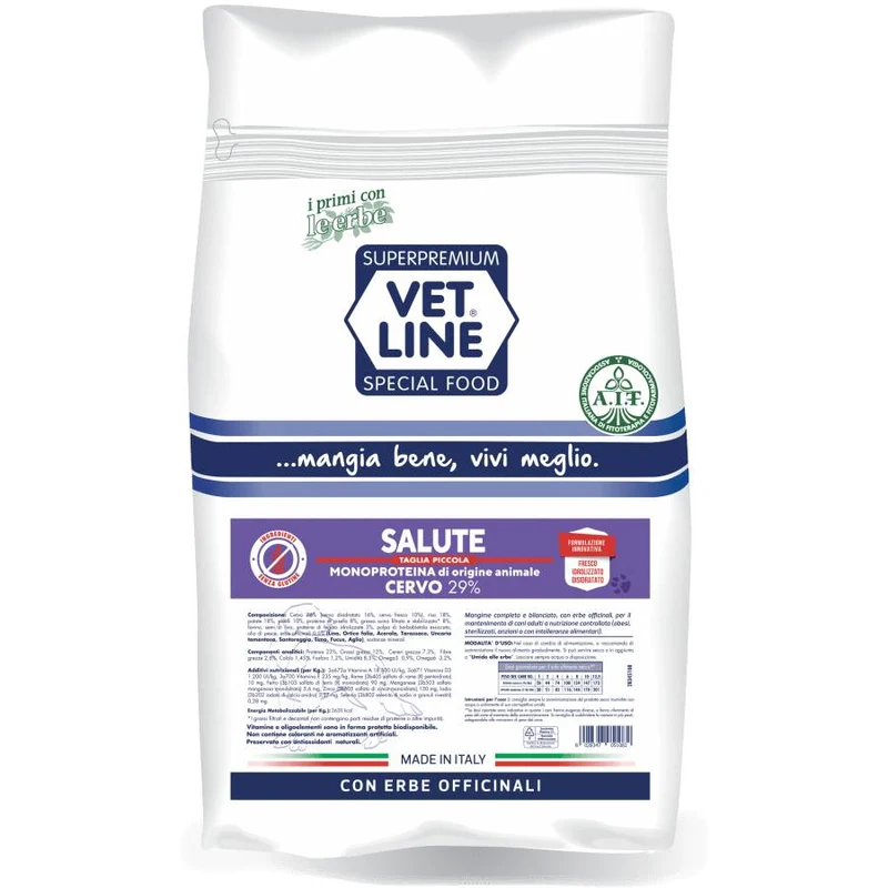 Crocchette Vet Line Salute al Cervo per Cani Piccoli - 800g