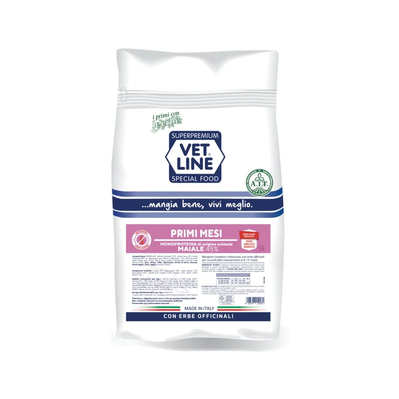Vet Line Primi Mesi al Maiale - Crocchette per Cuccioli, 12,5 kg
